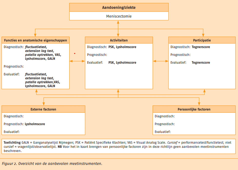 meniscectomie: diagnostisch-proces meetinstrumenten. Figuur 2